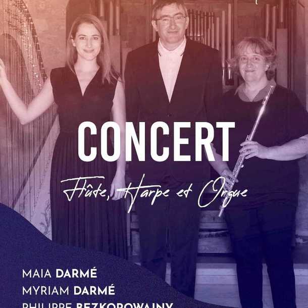 Concert en trio flûte harpe et orgue